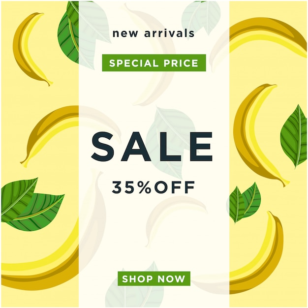 Banana texture background. big sale special poster offer