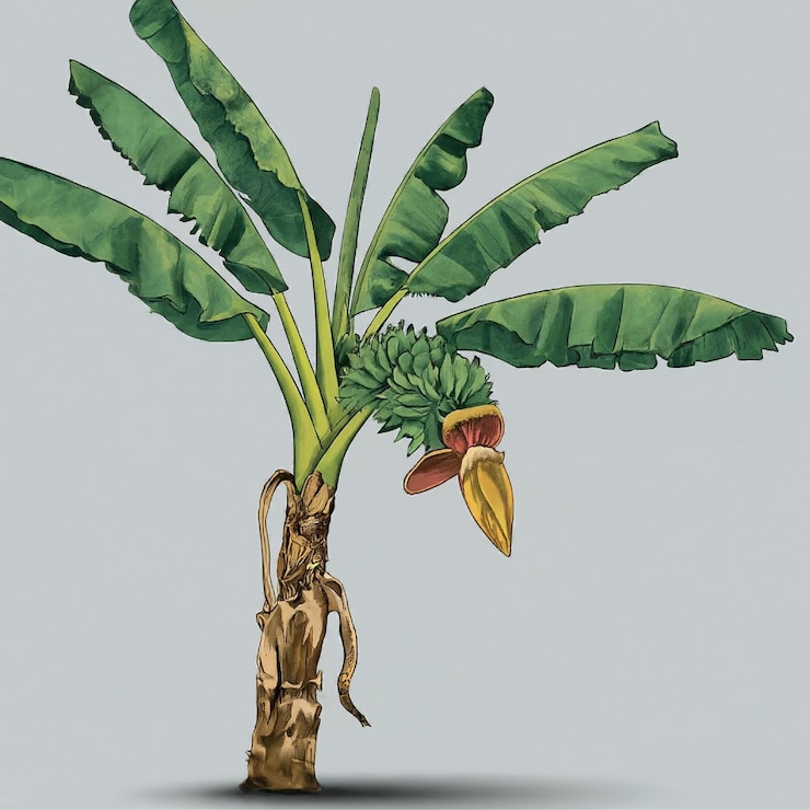 Vector banana tree indian illustration