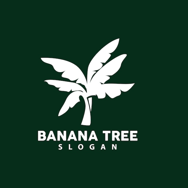 バナナの木のロゴ バナナの木のシンプルなシルエット デザイン植物のアイコン シンボル ベクトル図