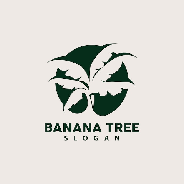 Banana tree logo banana tree semplice silhouette design pianta icona simbolo illustrazione vettoriale