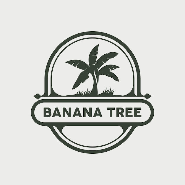 Banana Tree Logo Banana Tree Simple Silhouette Design Plant Icon Symbol Vector Illustration