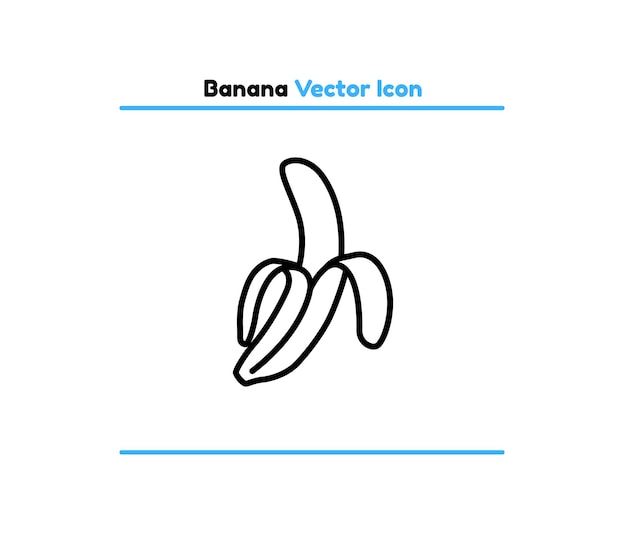 Banana vector outline icon illustration Banana icon