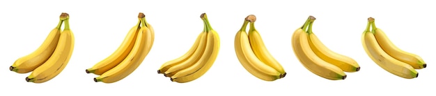 Банановый векторный набор изолирован на белом фоне