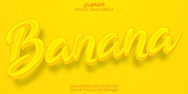 Banana Vector Text Effect Editable Alphabet Yellow Fruit Fresh Tropical Vitamin