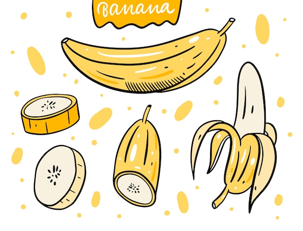 Banana intera e fetta insieme.
