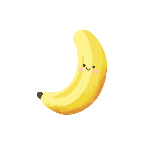 Vettore una banana con una faccia e un naso.