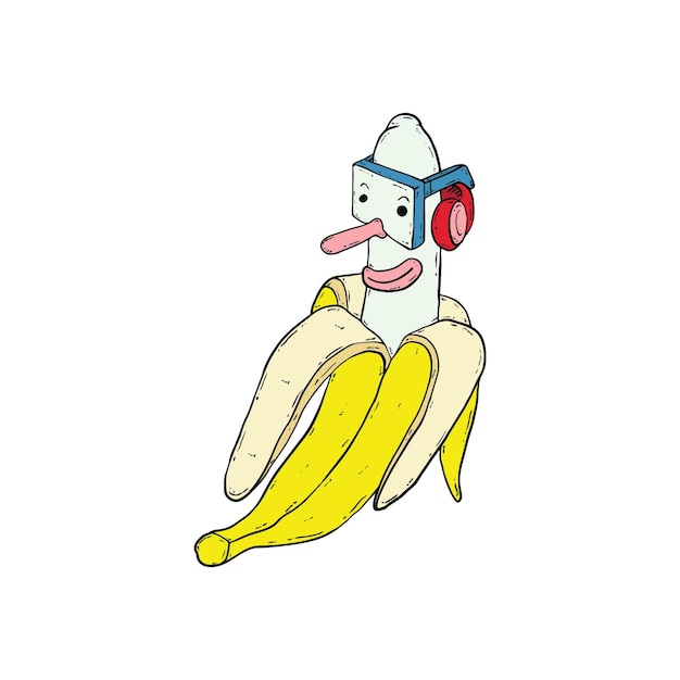 Banana with long nose and glasses