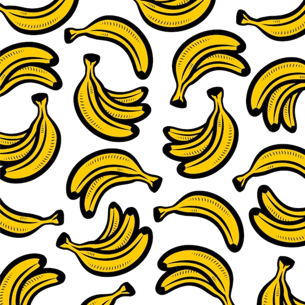 바나나 패턴 배경 세트입니다. 컬렉션 아이콘 바나나입니다. 벡터