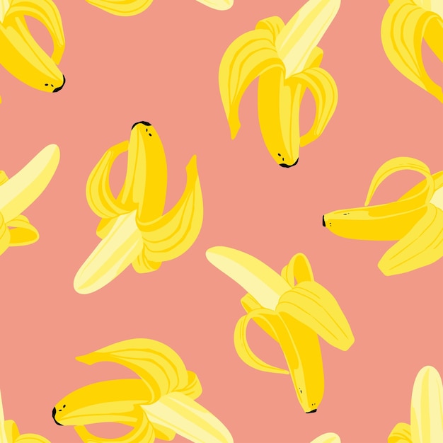 Bananas Vector Cartoon style Seamless Pattern Background Wallpaper Perfect for prints