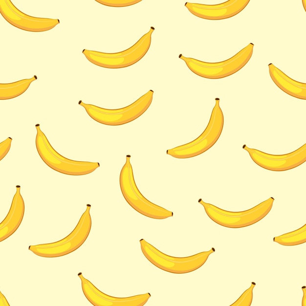 Bananas on a yellow background. Seamless pattern.