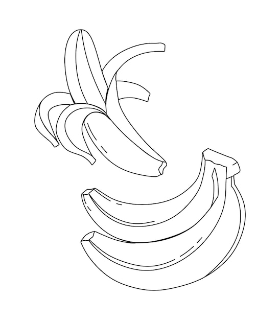 Bananen doodle Vector kleurboek voor kinderen