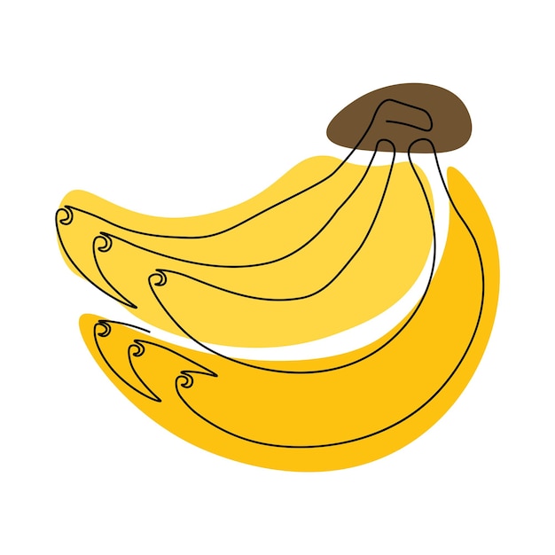 Bananen getekend in één doorlopende lijn