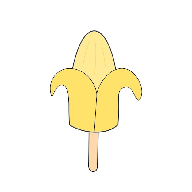 Bananen ijs popsicle vector illustratie.