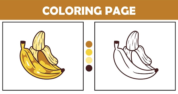 Bananen kleurpagina voor kinderen vector illustratie