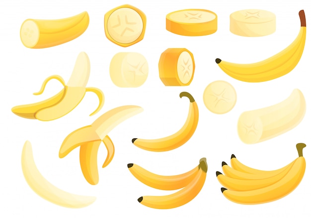 Vector bananen set, cartoon stijl