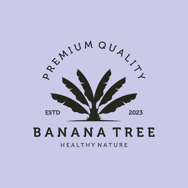Bananenboom logo sjabloon symbool afbeelding ontwerpbananenboom vintage ontwerp