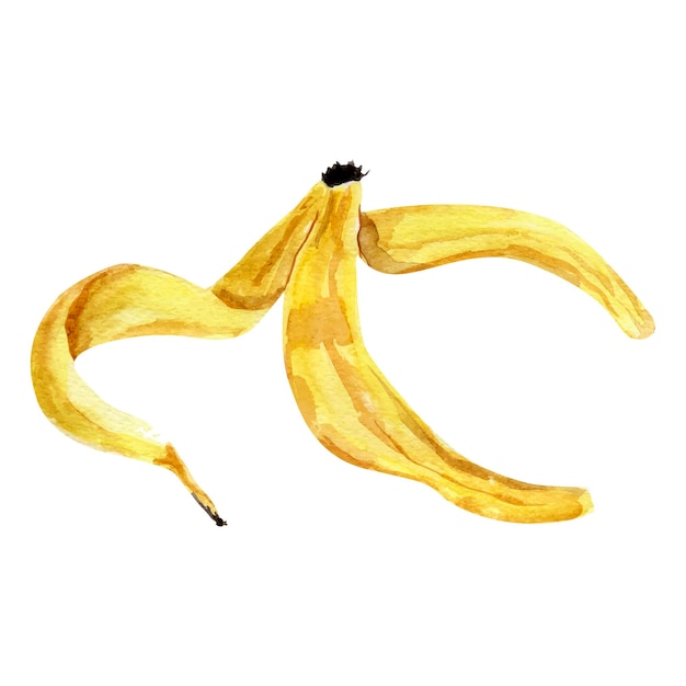 Bananenhuid vector imitatie aquarel