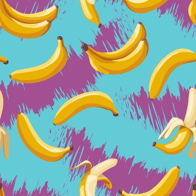 Bananenpatroon op de achtergrond van strepen