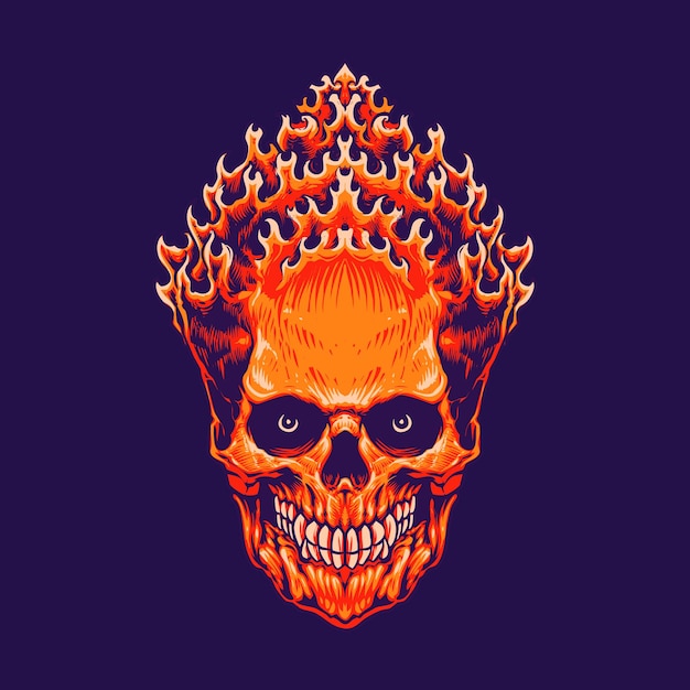 Vector banaspati skull head isolated on purple