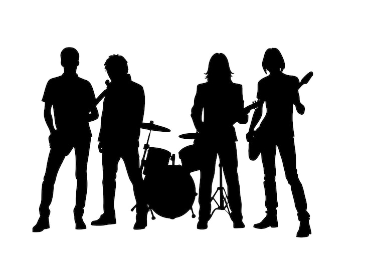 Vector band silhouette full lineup silhouette vector