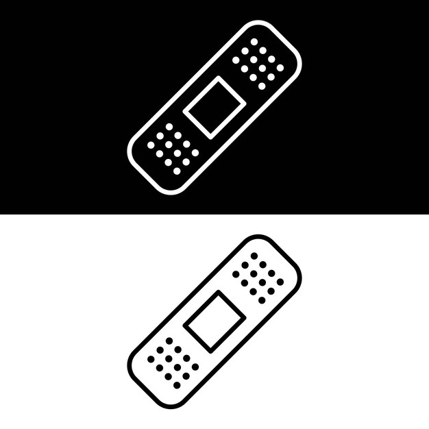 Bandage Icon Vector Black and White Version Design Template