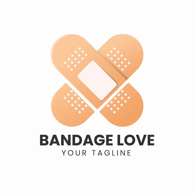 Vector bandage with love icon logo design