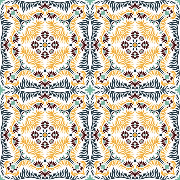 Bandana print. women's shawl with floral pattern. mediterranean wallpaper. portuguese tile azulejo. turkish ornament. spanish porcelain. ceramic dishes