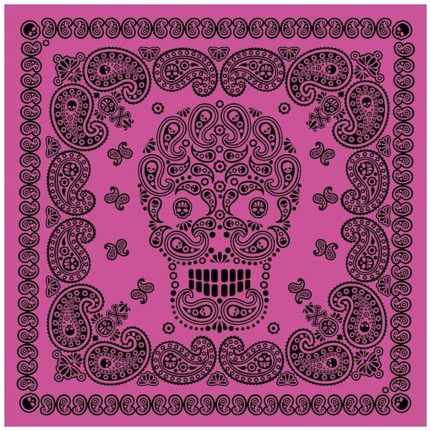 Bandana schedel en paisley