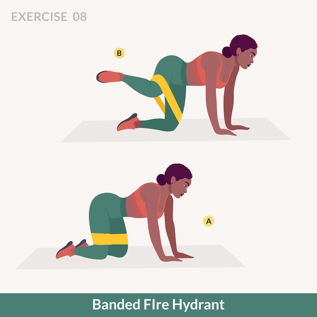 Banded fire hydrantexercise женская тренировка фитнес-аэробика и упражнения