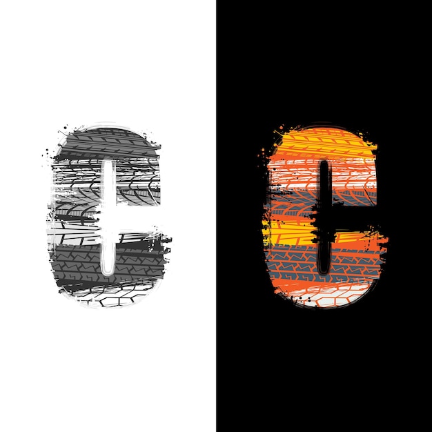 Vector bandenspoor letter c