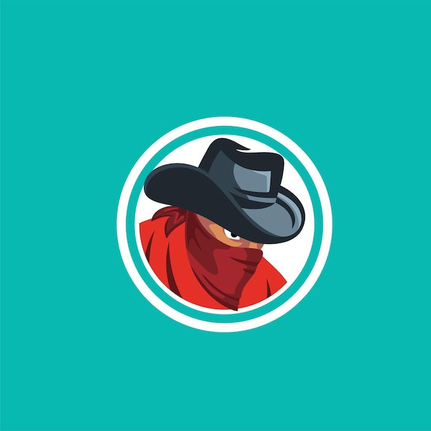 Vector bandit with cowboy hat illustration vector design