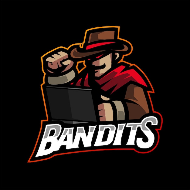 Logo di gioco mascotte hacker banditi