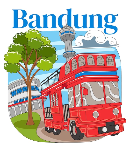 Bandung stad vectorillustratie