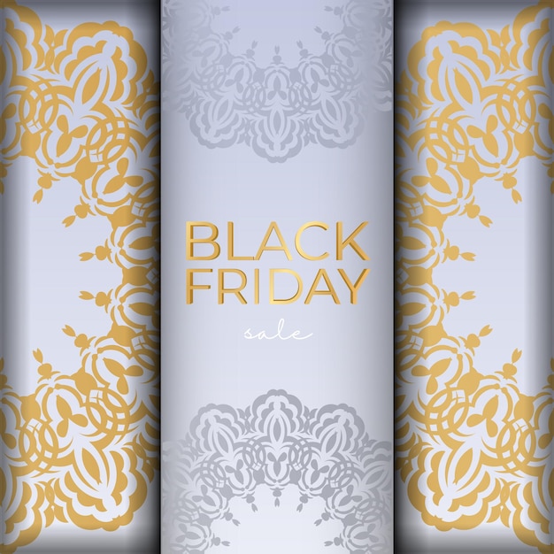 Vector baner black friday in beige color with a luxurious pattern