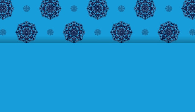 Baner in colore blu con motivo astratto per il design sotto logo o testo