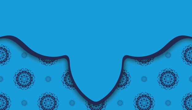 Baner of blue color with greek ornament for design under the text