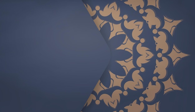 抽象的な茶色のパターンとあなたのテキストの下に配置する青のバナー