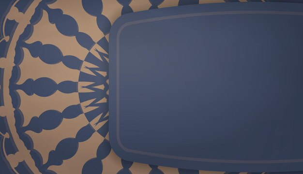 Baner in blue with indian brown ornament for design under your text