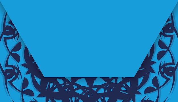 Baner in blue with Indian ornaments and a place under the logo