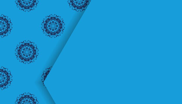 Baner in blue with indian pattern for design under your text