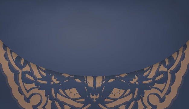 로고 디자인을 위한 고급스러운 갈색 패턴의 파란색 Baner