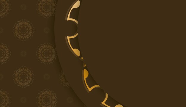 Baner of brown color with greek gold ornament for design under your text