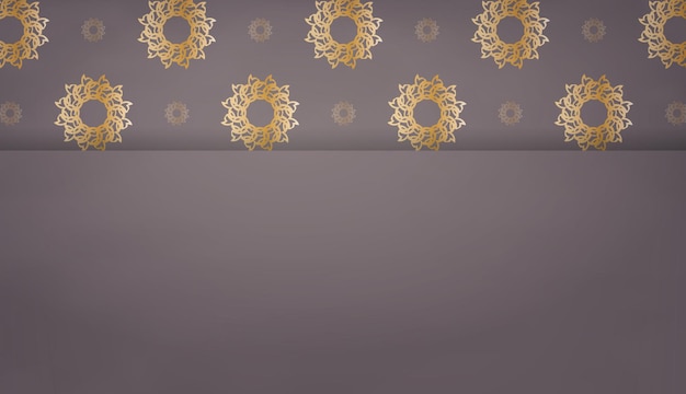 Baner in colore marrone con motivo greco in oro per il design sotto logo o testo