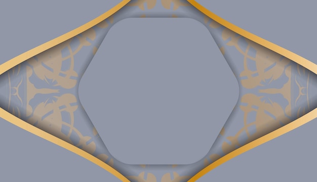 Baner of gray color with indian gold pattern for design under the text