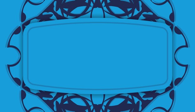 Baner in blauw met een Grieks patroon en een plek onder het logo