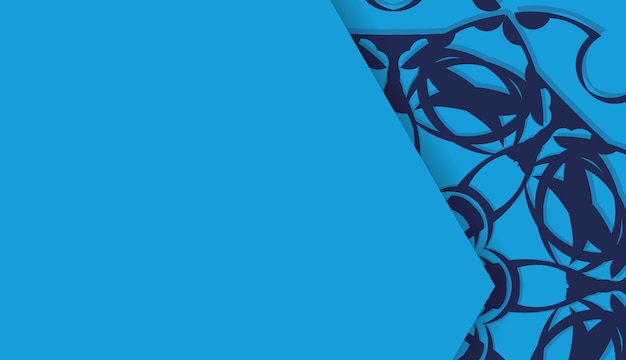 Baner in blauw met luxe ornamenten voor design onder je tekst