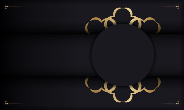 Baner in zwart met gouden luxe ornament