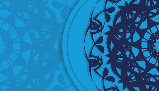 Baner van blauwe kleur met grieks ornament voor ontwerp onder uw logo