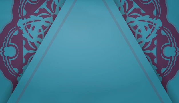 Baner van turquoise kleur met luxe paars ornament voor ontwerp onder logo of tekst