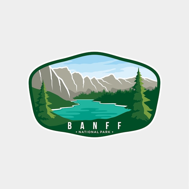 Vector banff national park emblem patch logo illustration